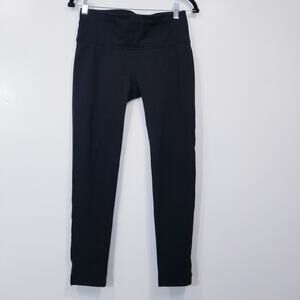 SPANX Black Leggings Slits Yoga Activewear